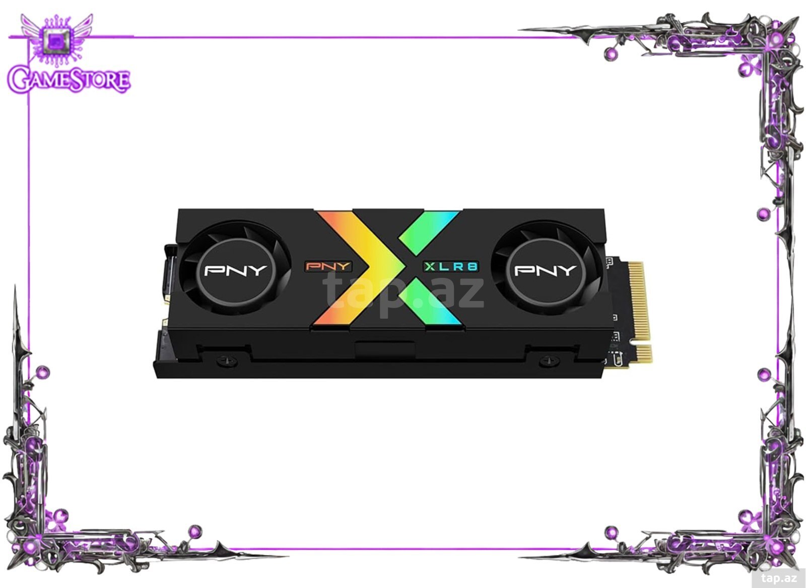 PNY XLR8 Gaming Epic-X RGB 1TB PCIe Gen5 x4 NVMe M.2 SSD UP to11500 / 8500 MB/s with RGB Dual Fan 