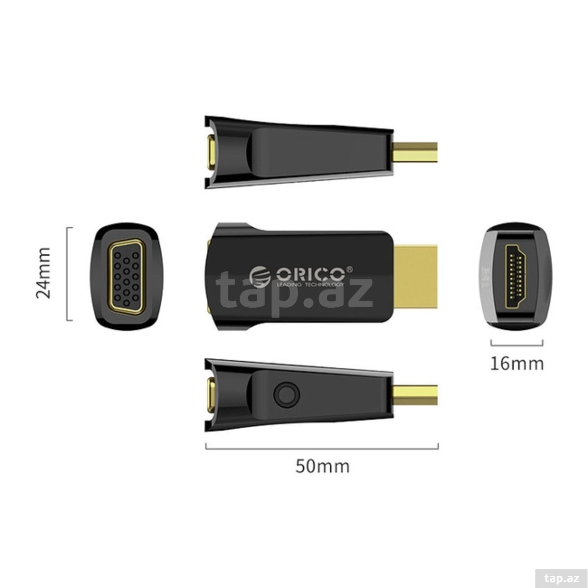 Conventor  ORICO-XD-HLFV-BK-BP HDMI(M) to VGA (F) (2)
