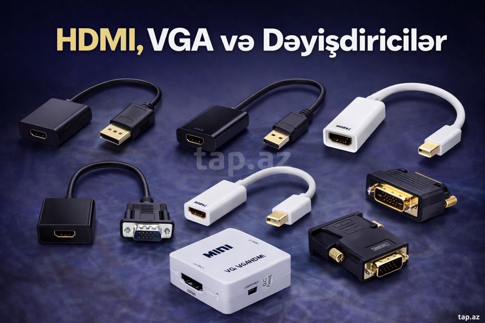 Çevirici DisplayPort to HDMI DVI VGA 