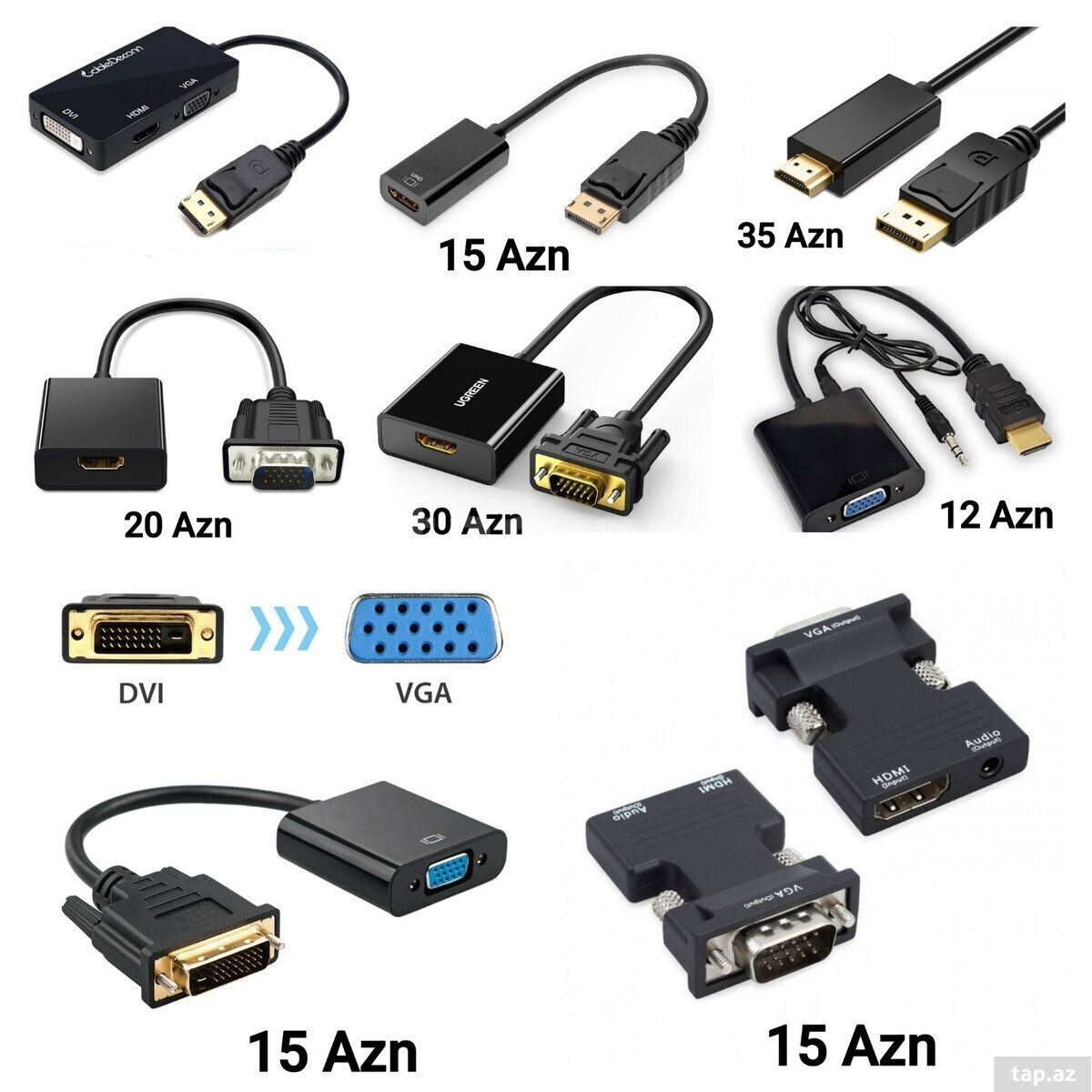 Çevirici DisplayPort to HDMI DVI VGA  (2)