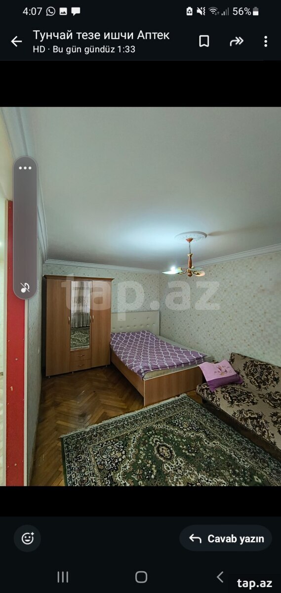 1-otaqlı mənzil kirayə verilir, Gəncə ş., 62 m² (2)