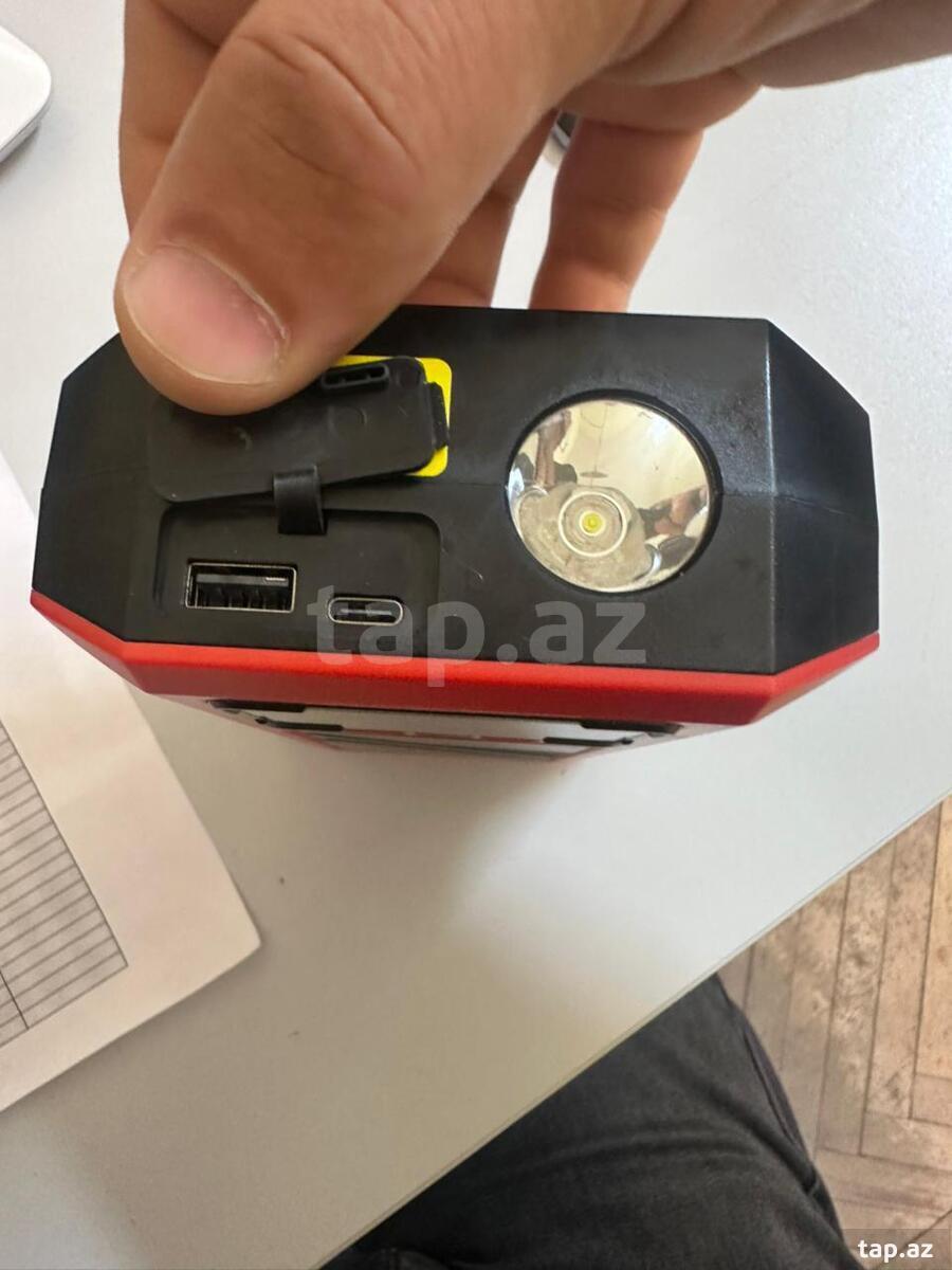 Jump Starter avtomobil cərəyan ötürücü naqil başlığı və nasosu (5)