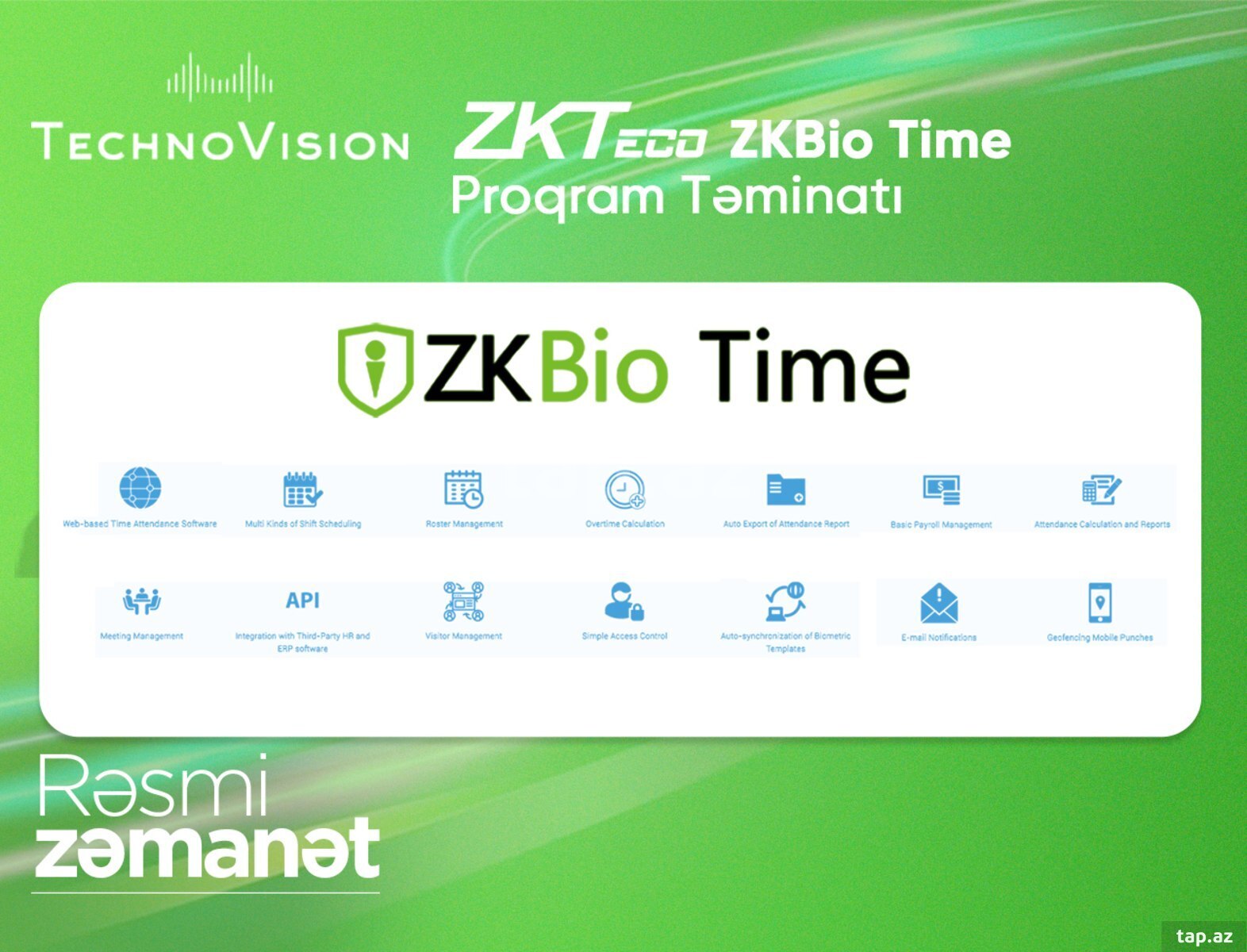 ZKTeco ZKBio Time 200 device 10000 users license (attendance)