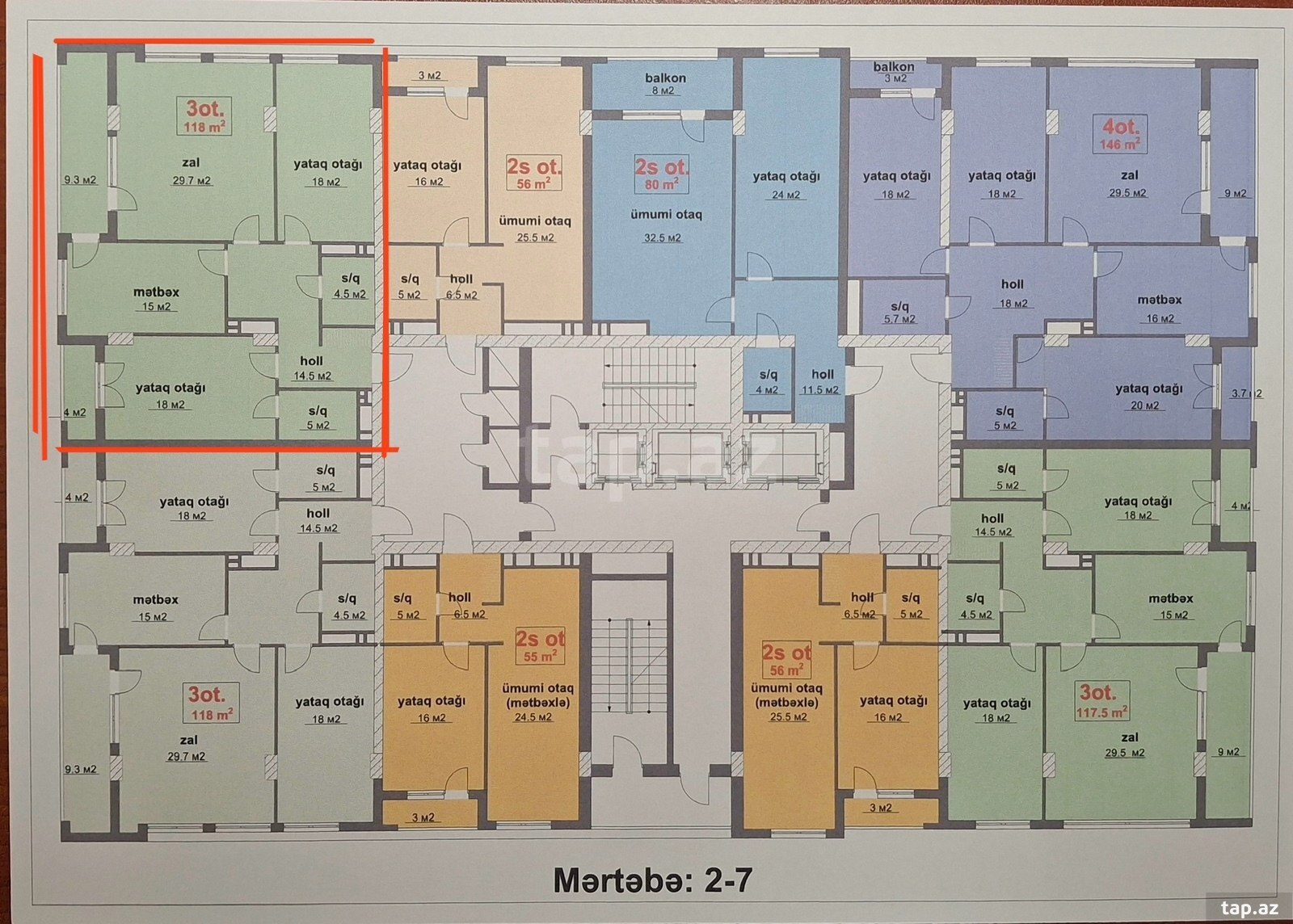 3-otaqlı yeni tikili, Sumqayıt ş., 118 m² (19)