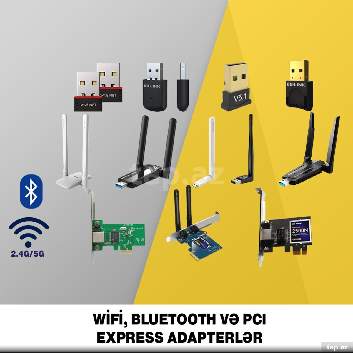 Wi-Fi, bluetooth və Pci Express adapterləri