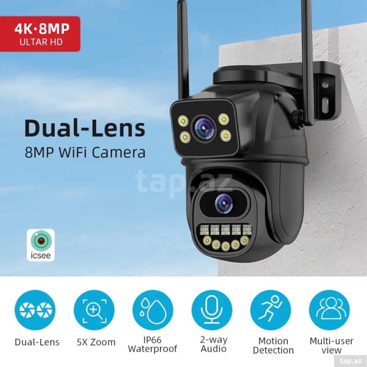 Müşahidə kamerası ICSEE A33 Wifi 5.0 PTZ