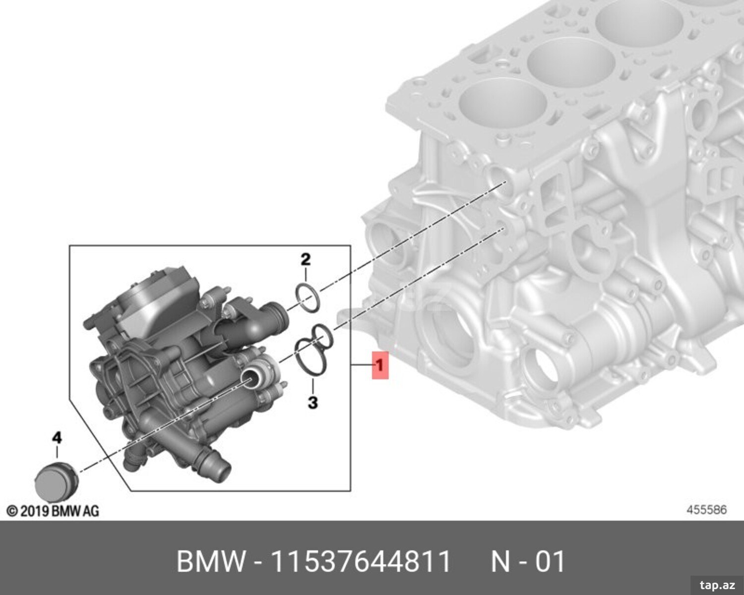 BMW G30 B46, B48 termostatı (4)
