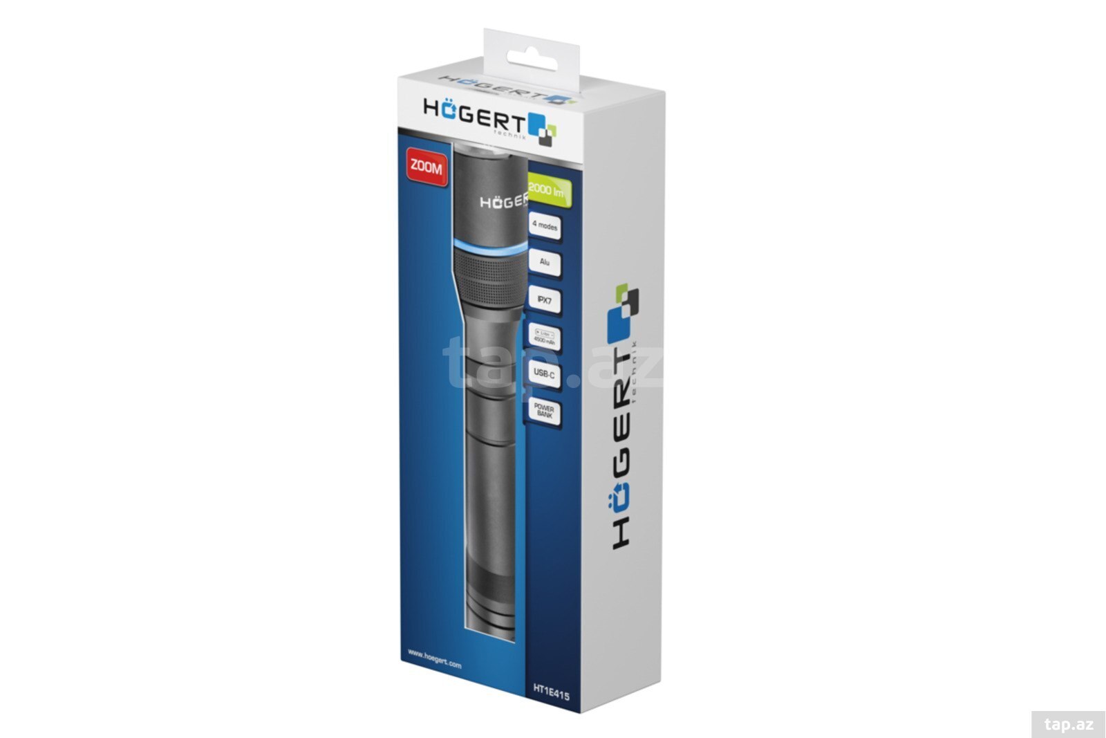 LED əl fənəri (USB) 2000 lumen Högert HT1E415 (5)
