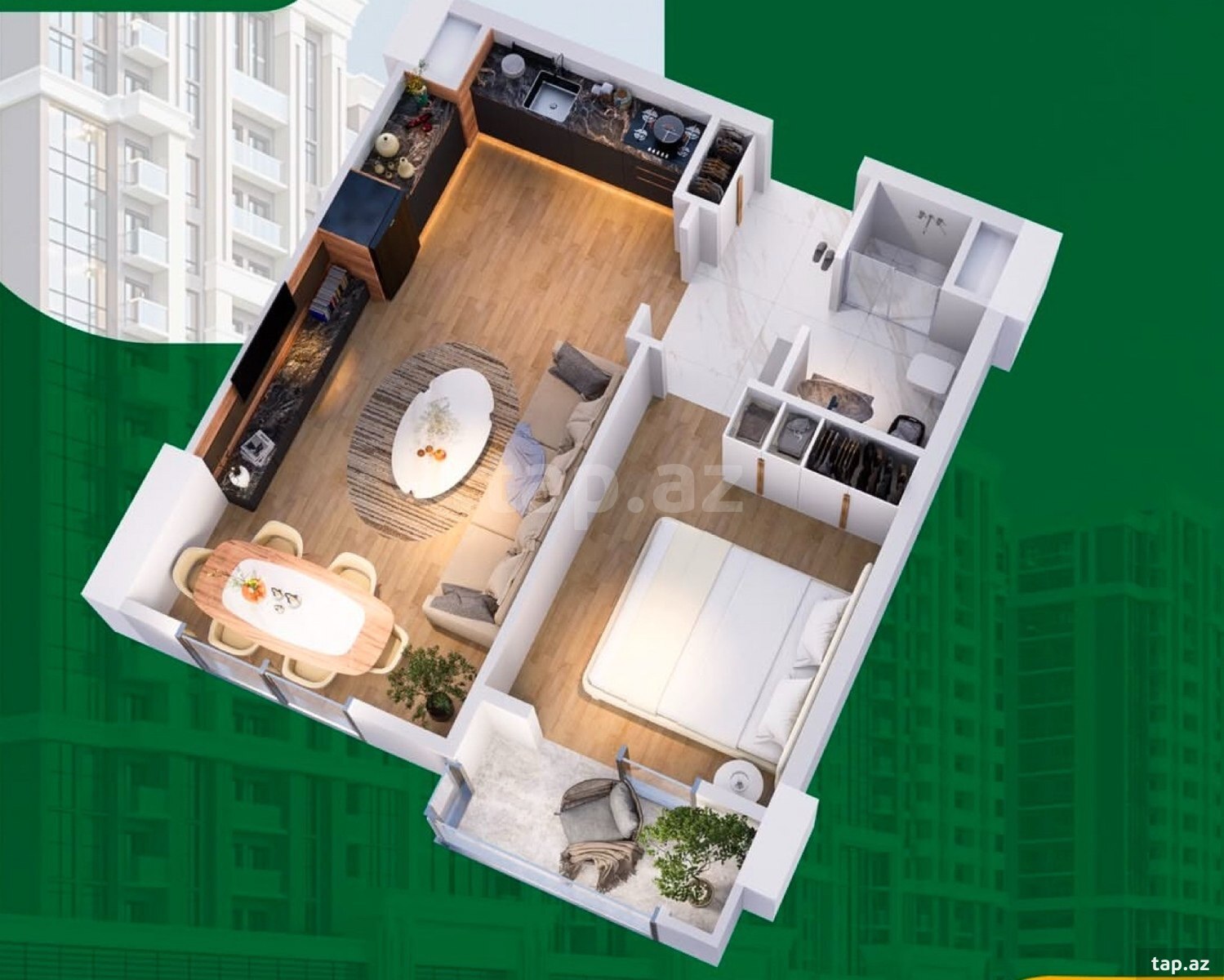 2-otaqlı yeni tikili, Yasamal r., 49 m² (18)