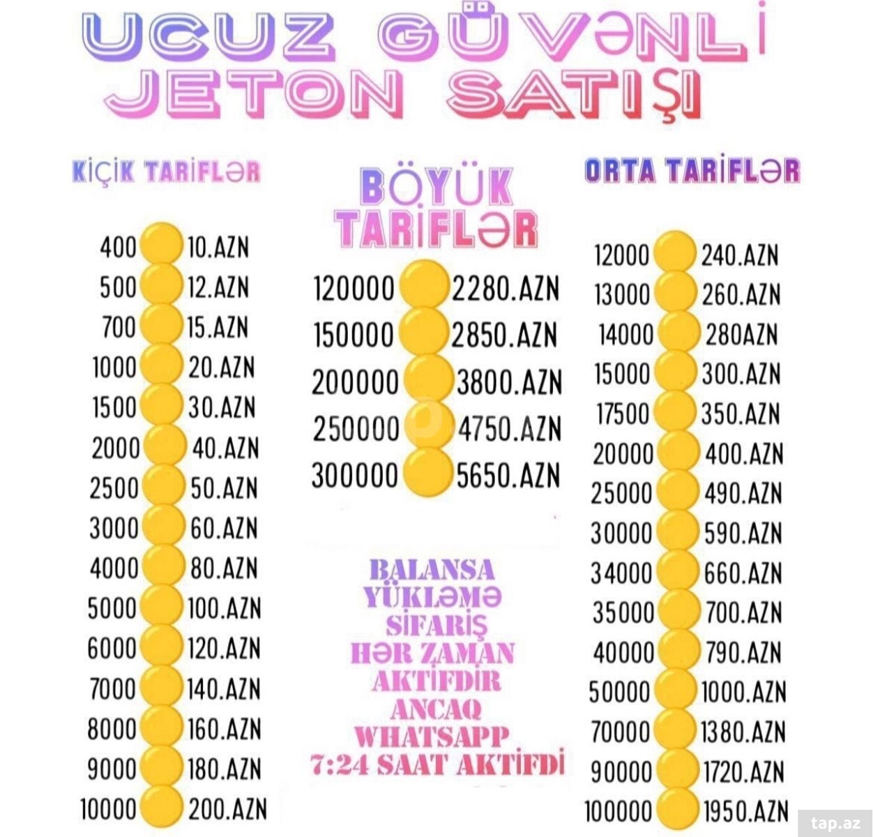 TikTok jeton xidməti 