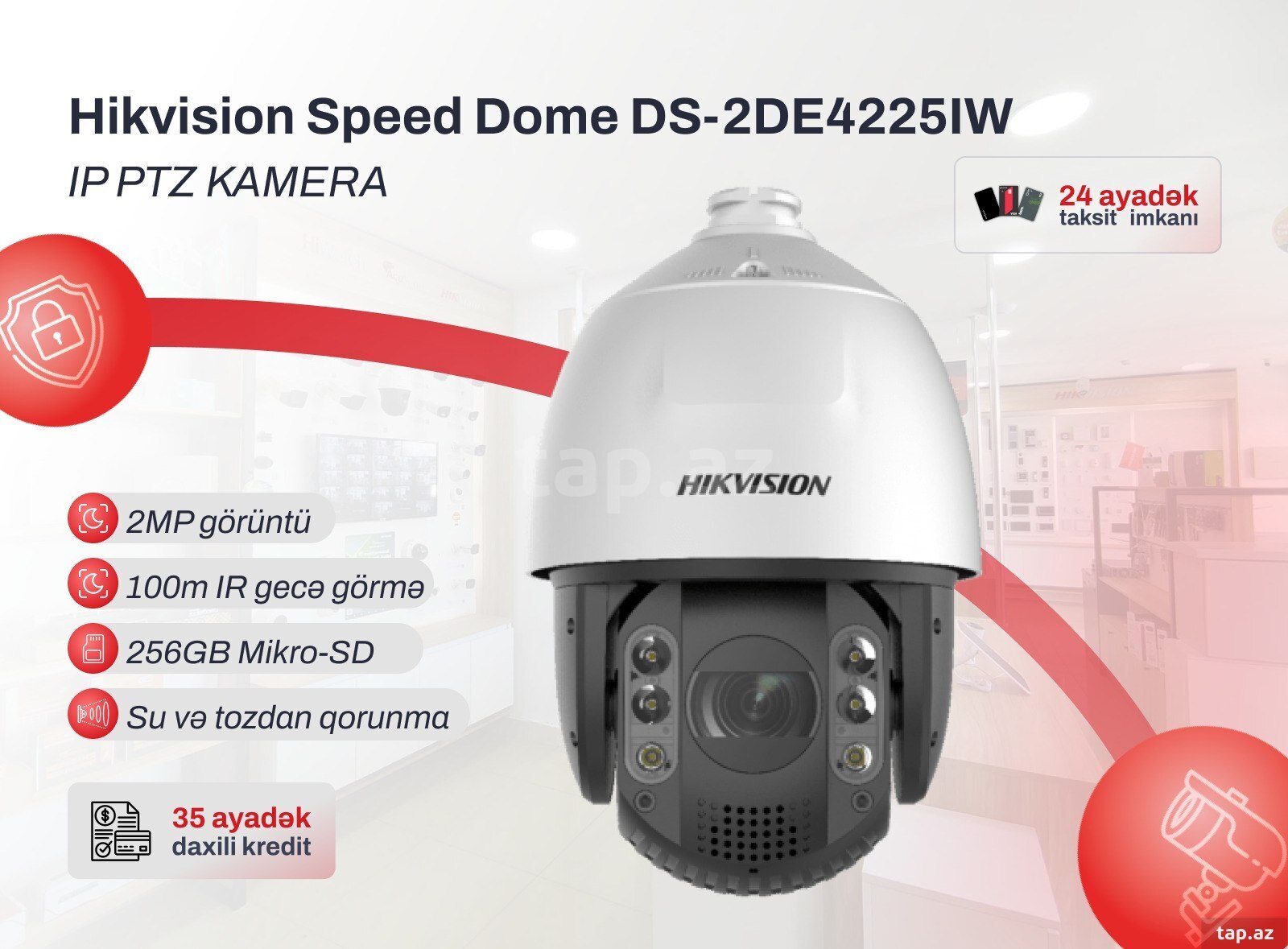 2 MP speed dome PTZ IP kamera Hikvision DS-2DE4225IW