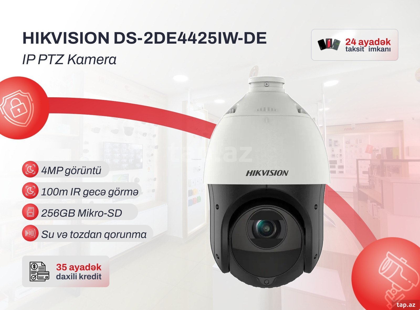 4 MP PTZ IP kamera Hikvision DS-2DE4425IW-DE