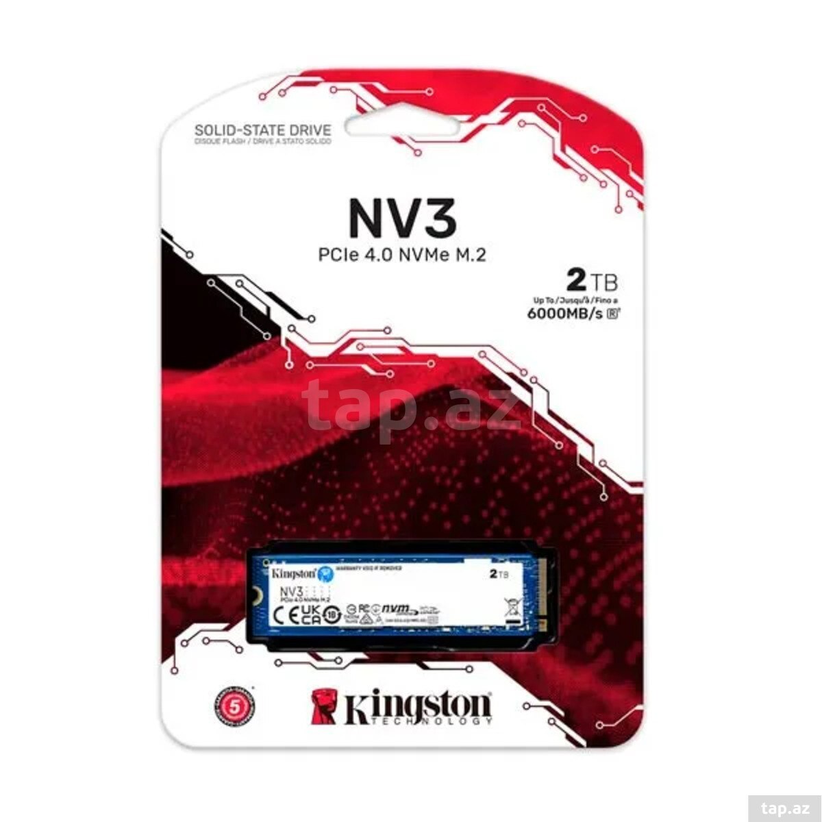 SSD yığıcı Kingston 2000G NV3 M.2 2280 NVMe SSD (SNV3S/2000G)