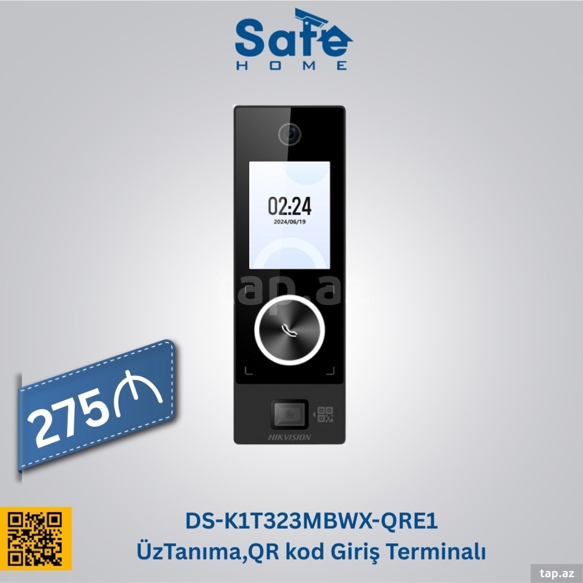 DS-K1T323MBWX-QRE1 üz tanıma, QR kod giriş terminalı