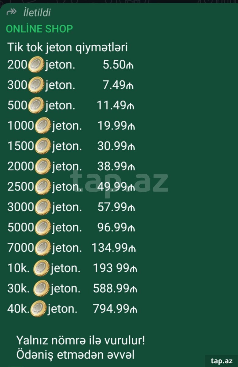 Tik Tok jeton xidməti