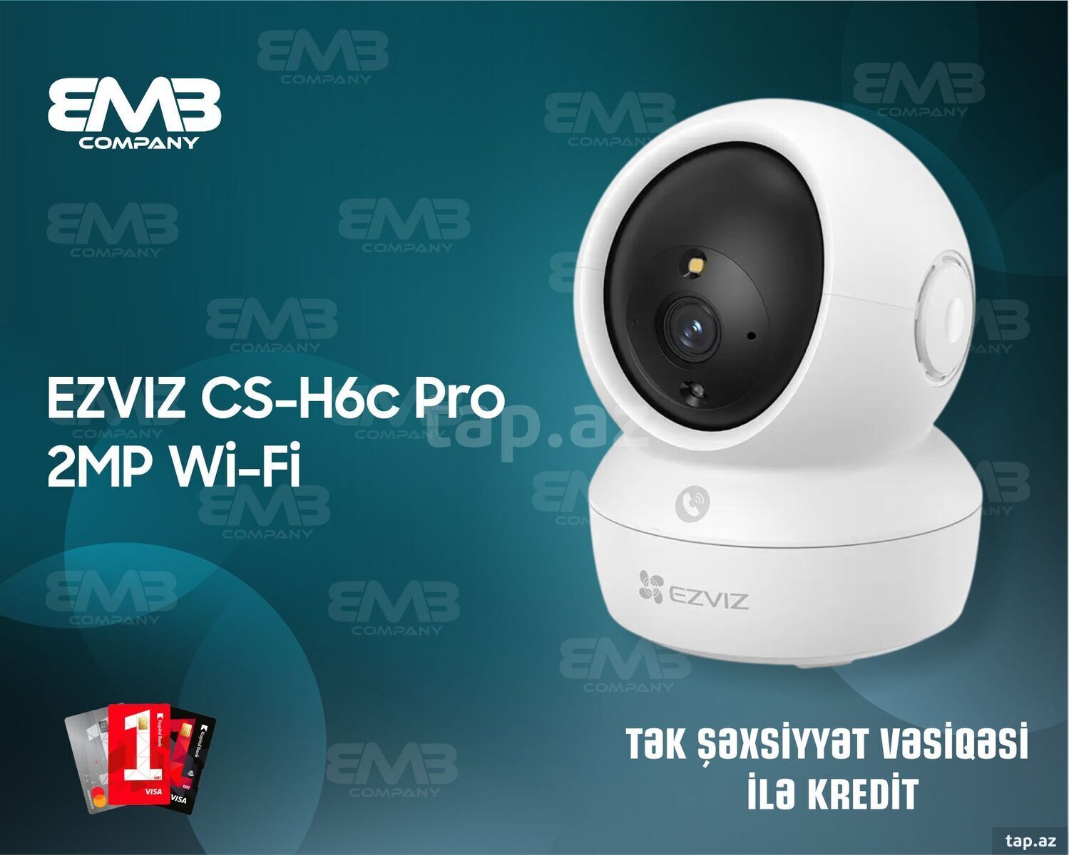 EZVIZ CS-H6c  2MP WiFi Smart Kamera – 360° Dərəcə Daxili Təhlükəsizlik, Dayə və Uşaq Kamerası