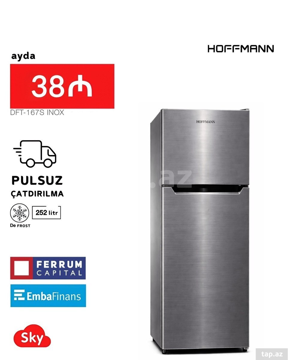 Soyuducu HOFFMANN DFT-167S INOX