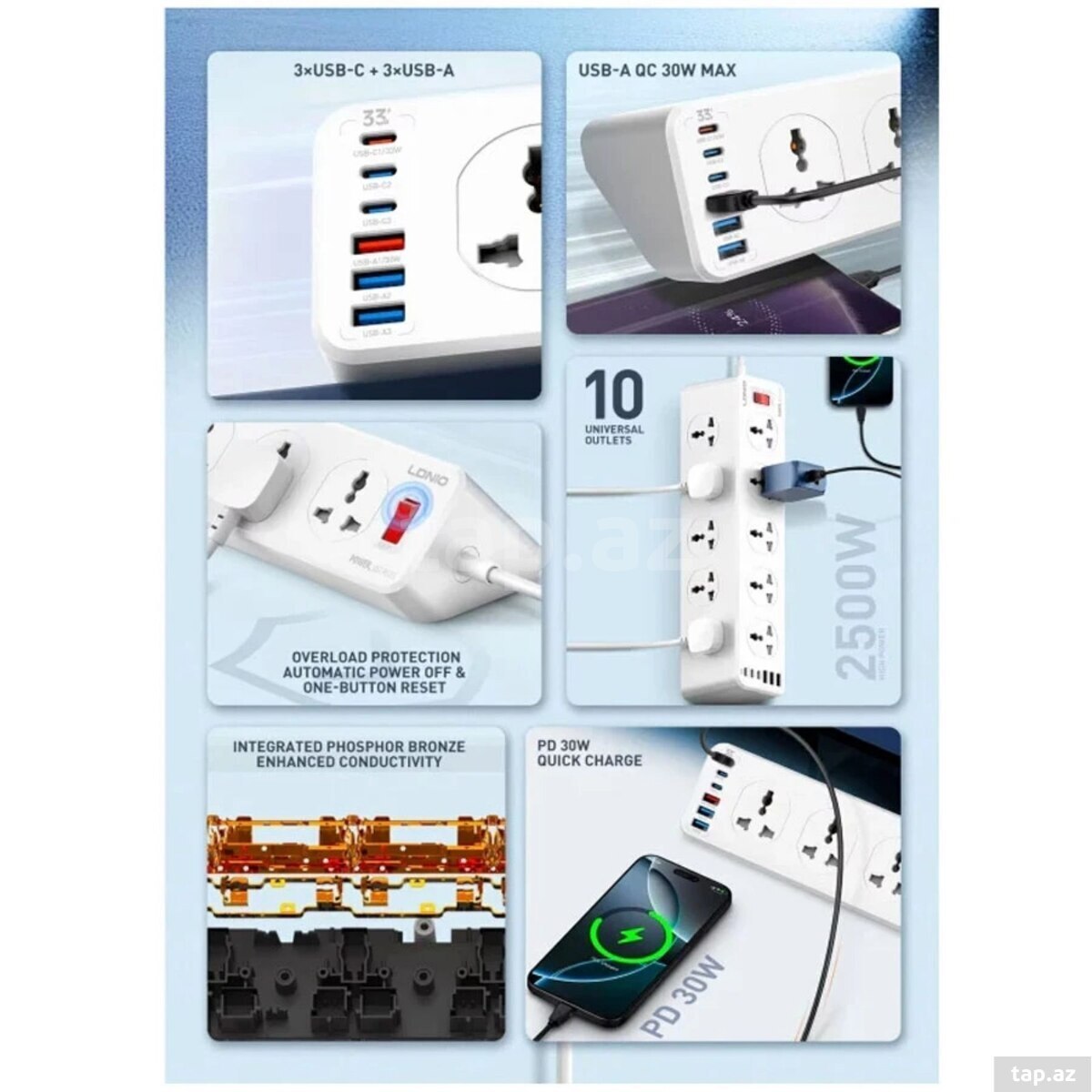 Ldnio uzadıcı 10 port 33W (4)
