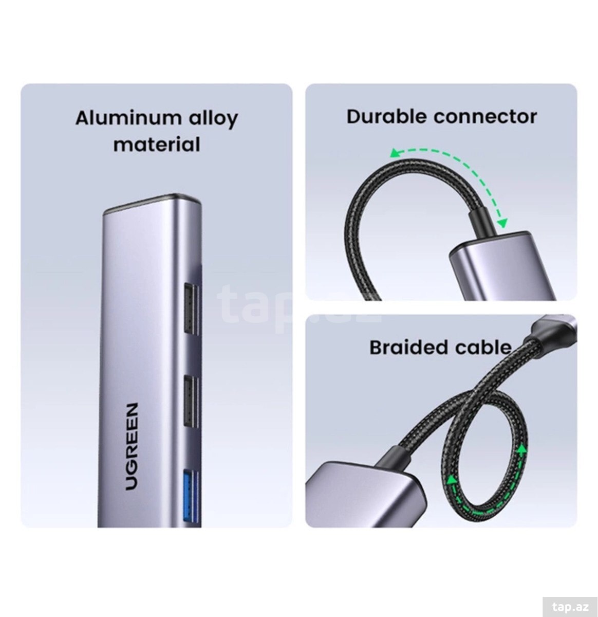 Görüntü və məlumat kabeli "Ugreen USB-C to HDMI HUB Adapter 5-in1 CM478" (11)