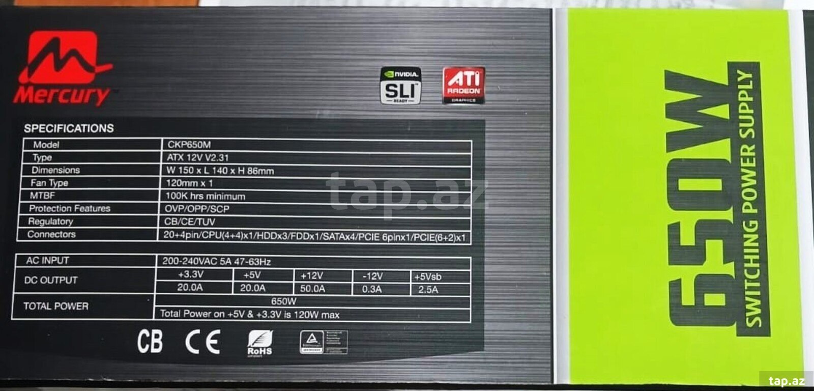 Qida bloku Mercury 650W (2)