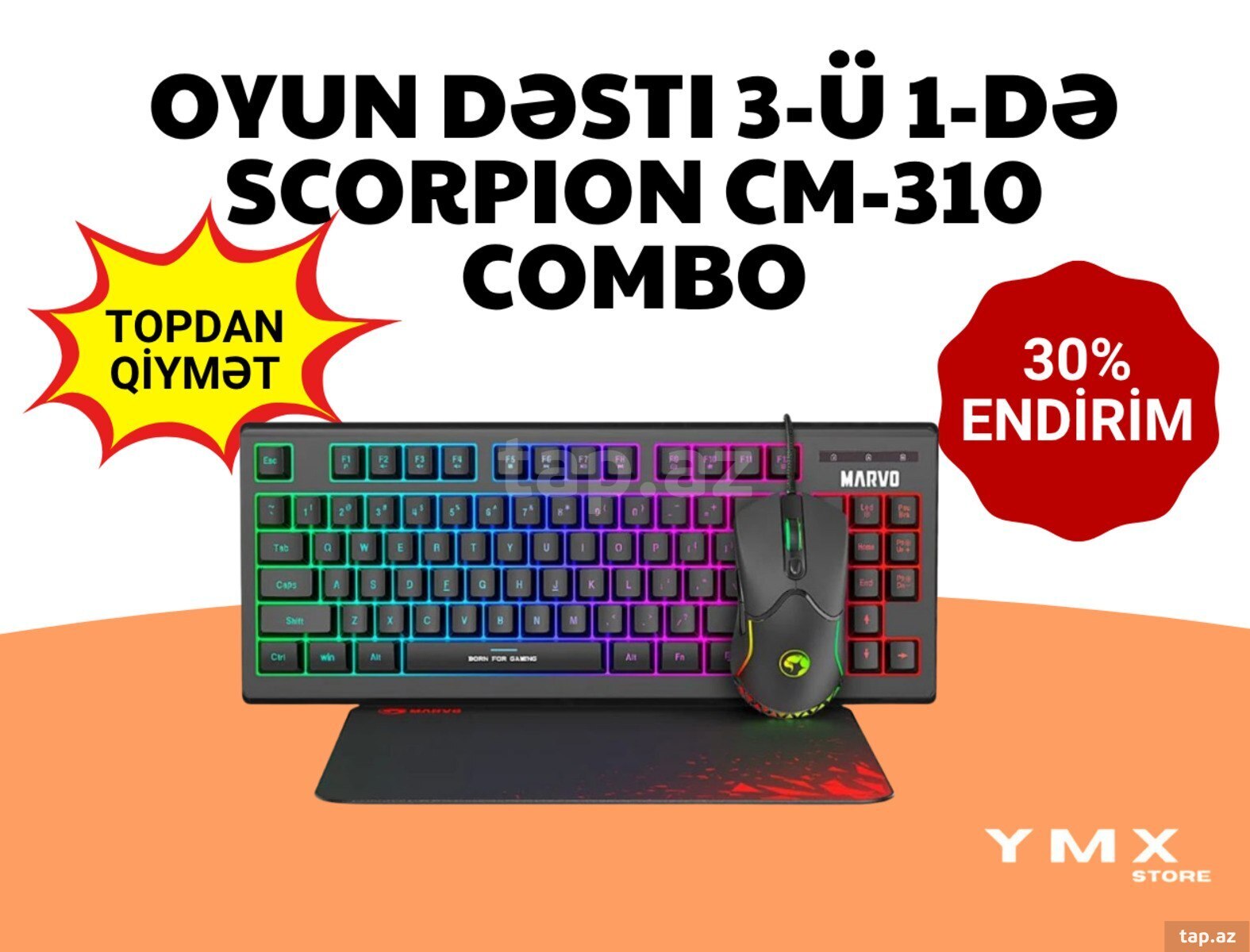 Gaming Combo Marvo Loot 30 Black/White