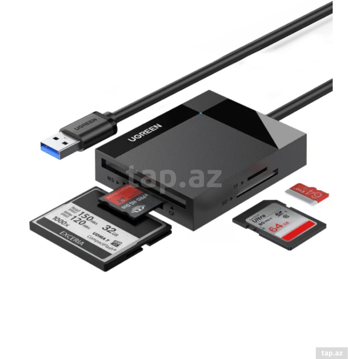 Micro SD oxuyucu "Ugreen USB 3.0 All-in-One SD Card Reader 50cm"