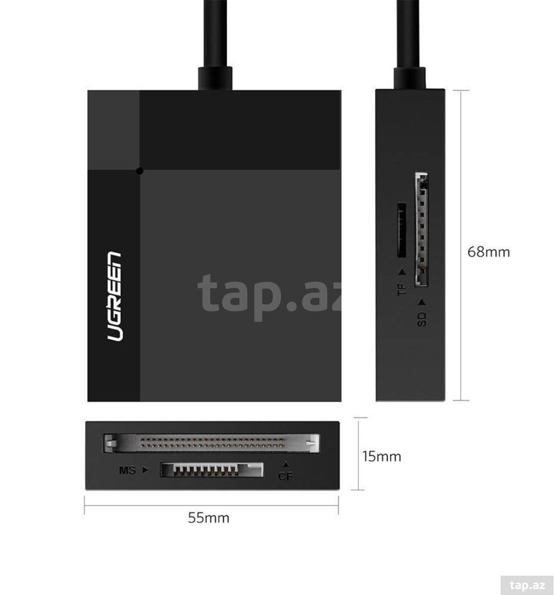 Micro SD oxuyucu "Ugreen USB 3.0 All-in-One SD Card Reader 50cm" (7)