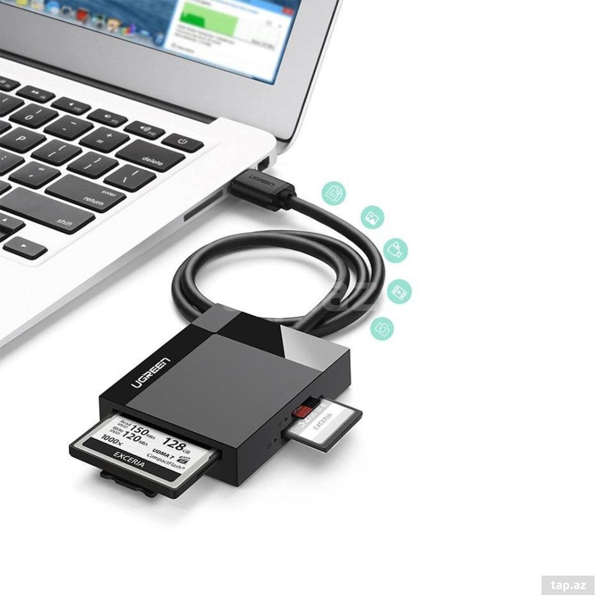Micro SD oxuyucu "Ugreen USB 3.0 All-in-One SD Card Reader 50cm" (8)