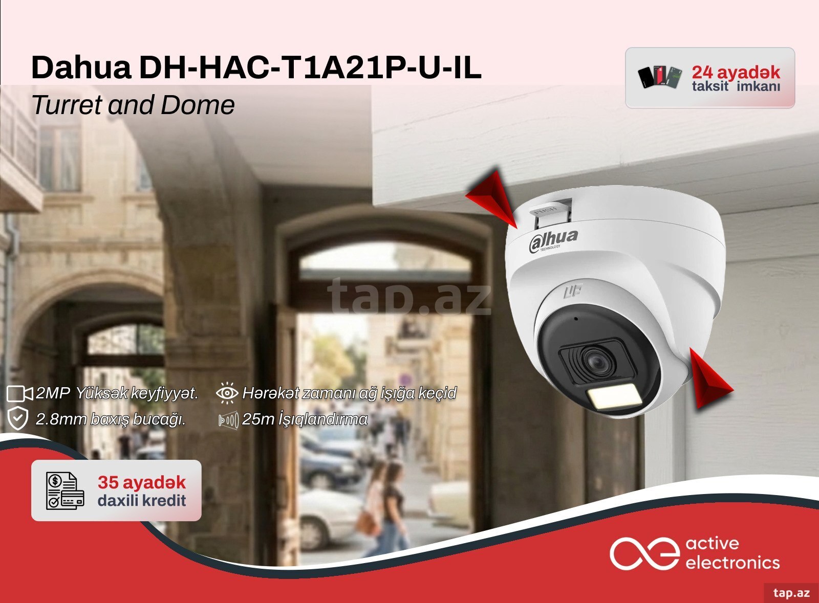 Dahua DH-HAC-T1A21P-U-IL – dual light, mikrofonlu dome kamera