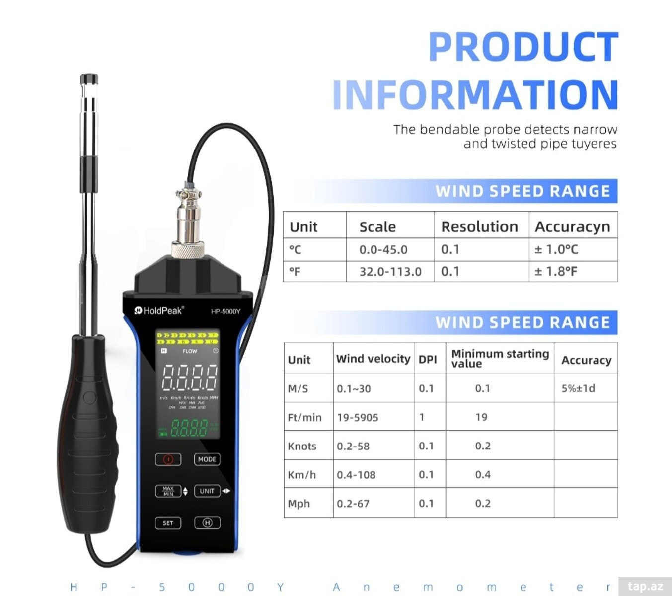 Anemometr HoldPeak HP-5000Y (4)