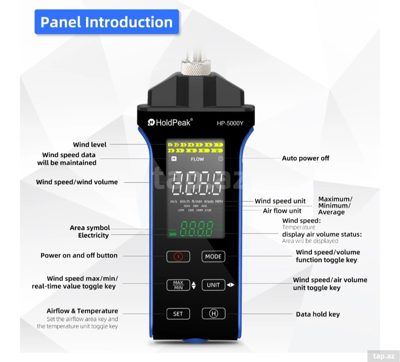 Anemometr HoldPeak HP-5000Y (3)