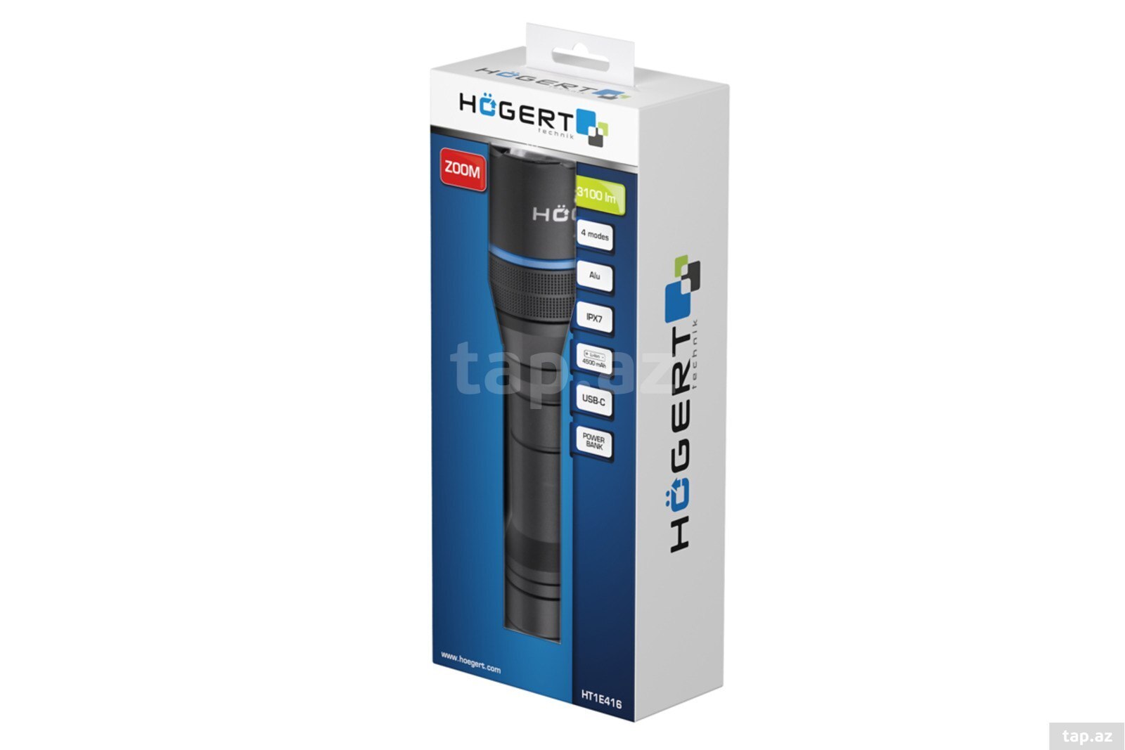 LED əl fənəri (USB) 3100 lumen "Högert HT1E416" (3)