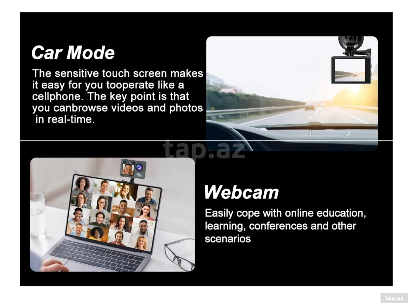 Action kamera 5K Ultra HD Wifi Touchscreen (12)
