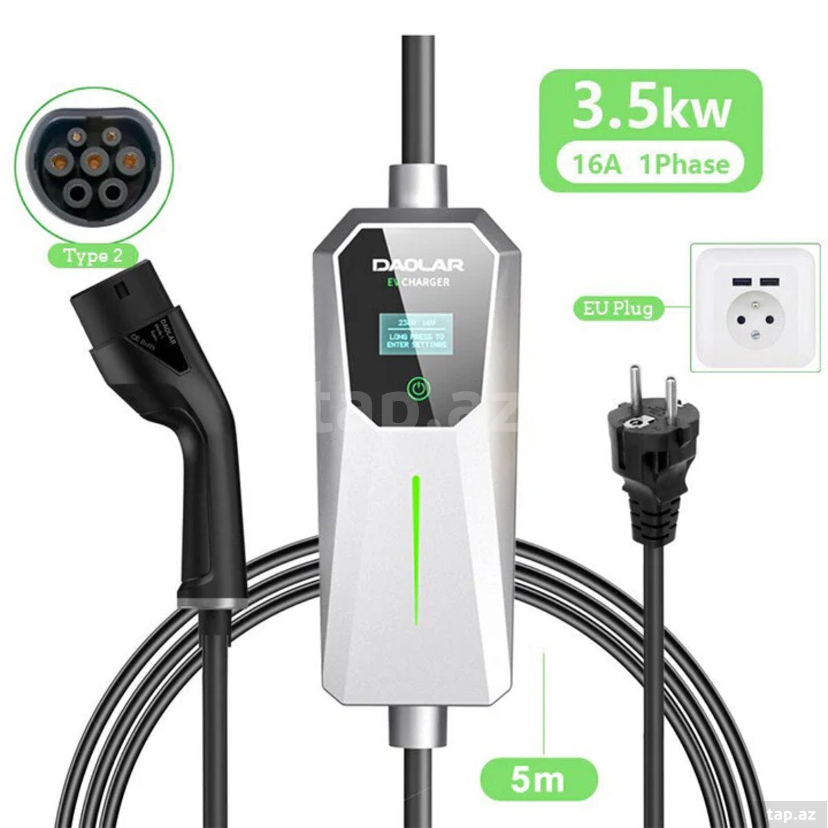 Elektromobil adapteri GBT 7KW 