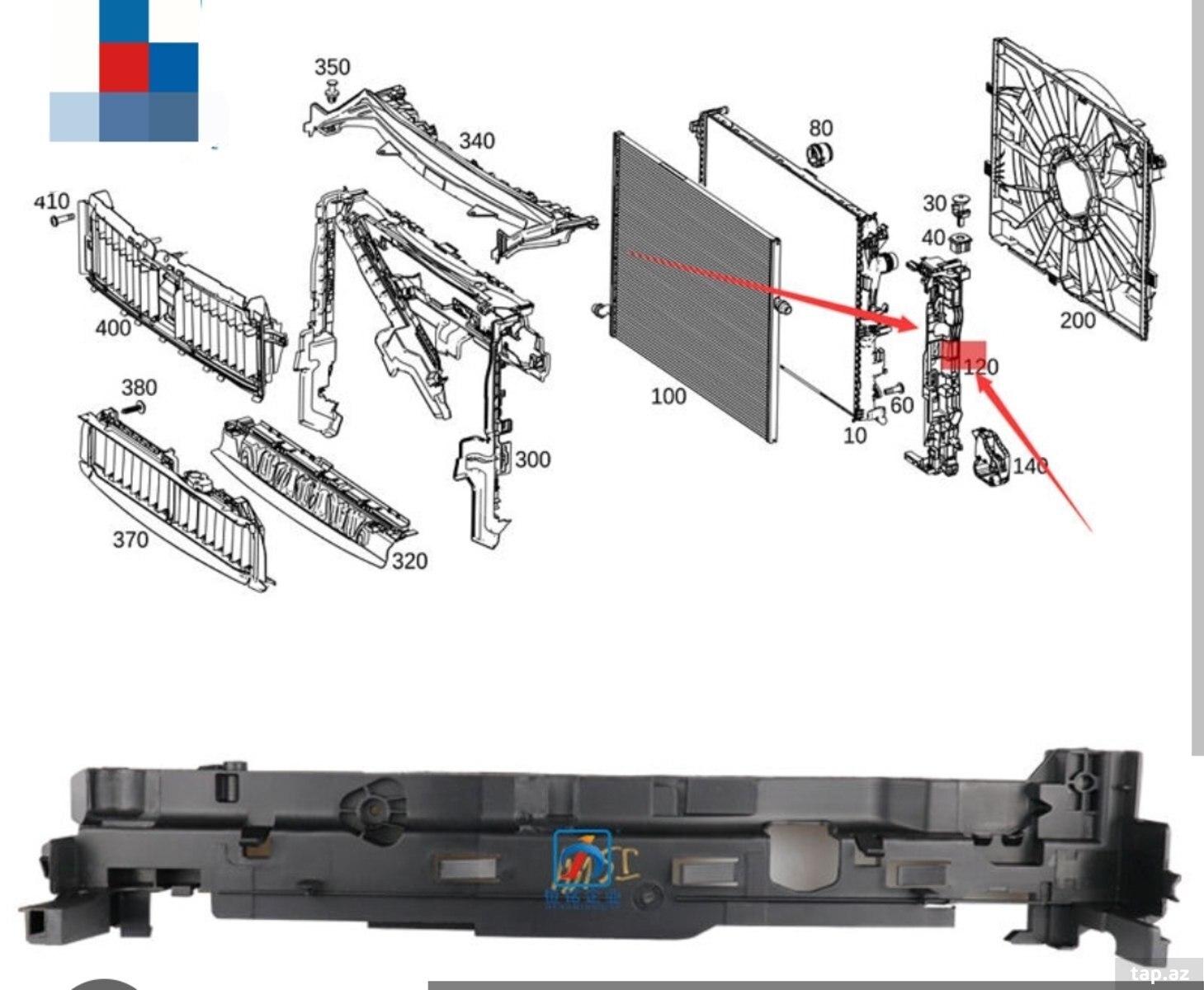 Mercedes W164 GL radiator ekranı (8)