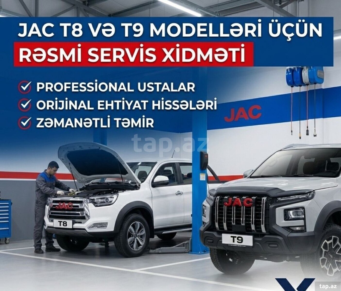 JAC T8 və T9 rəsmi servis xidməti
