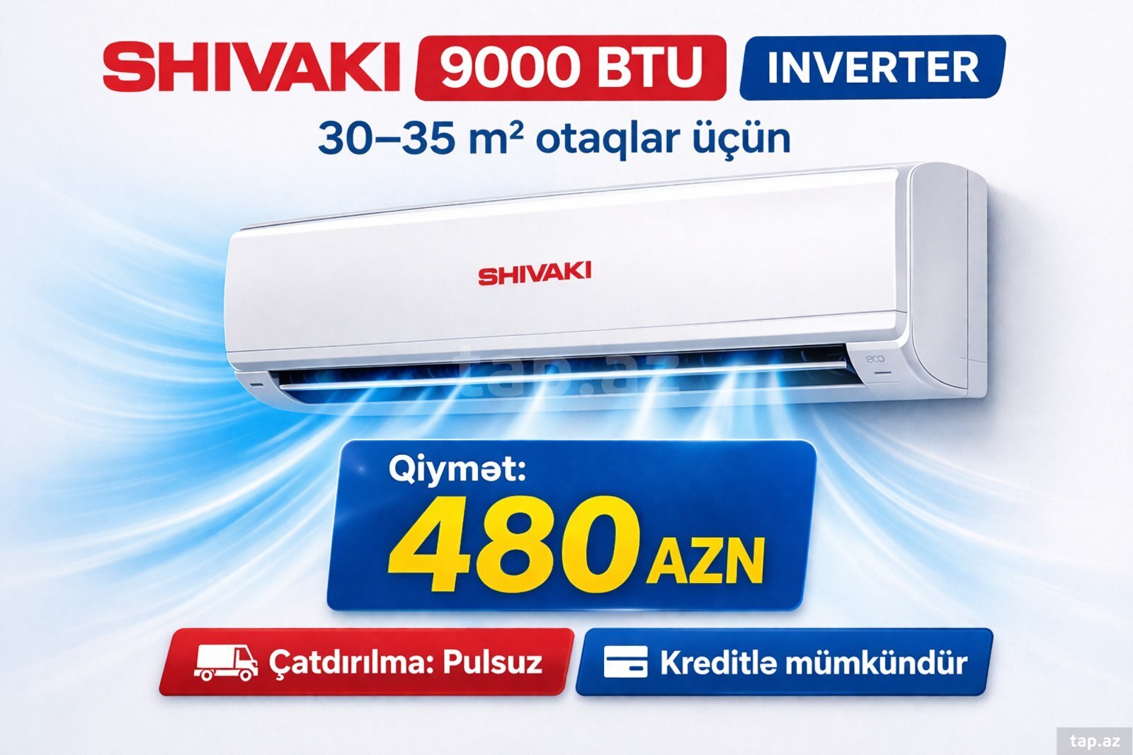 Kondisioner Shivaki 9000btu inverter