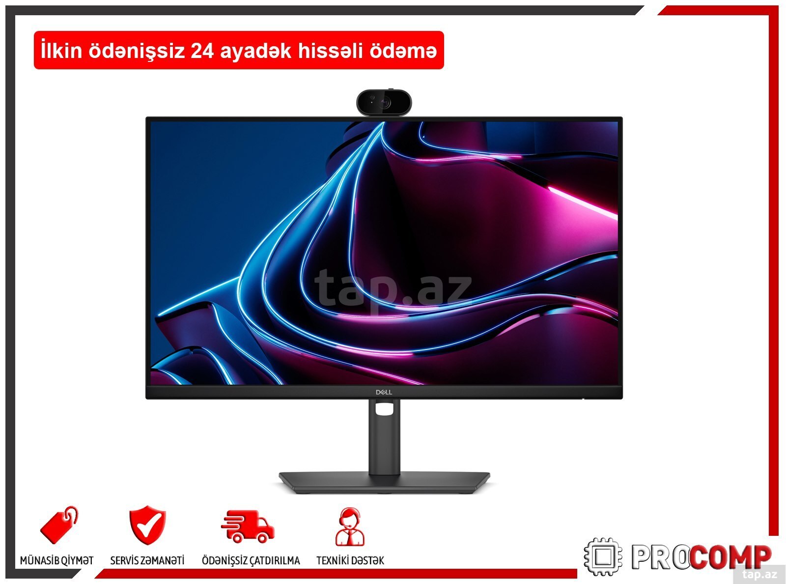 Dell Pro P 24 USB-C Hub Webcam Monitor - P2426HEV 210-BVHW
