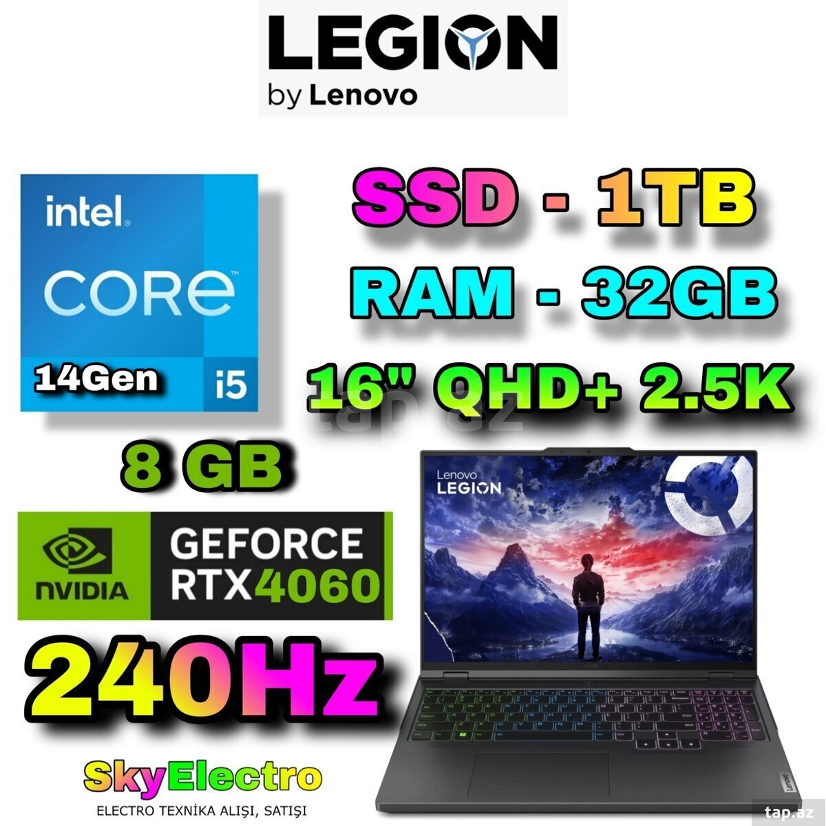 Lenovo LEGION PRO 5 16IRX9 RTX 4060 8 GB Gaming 