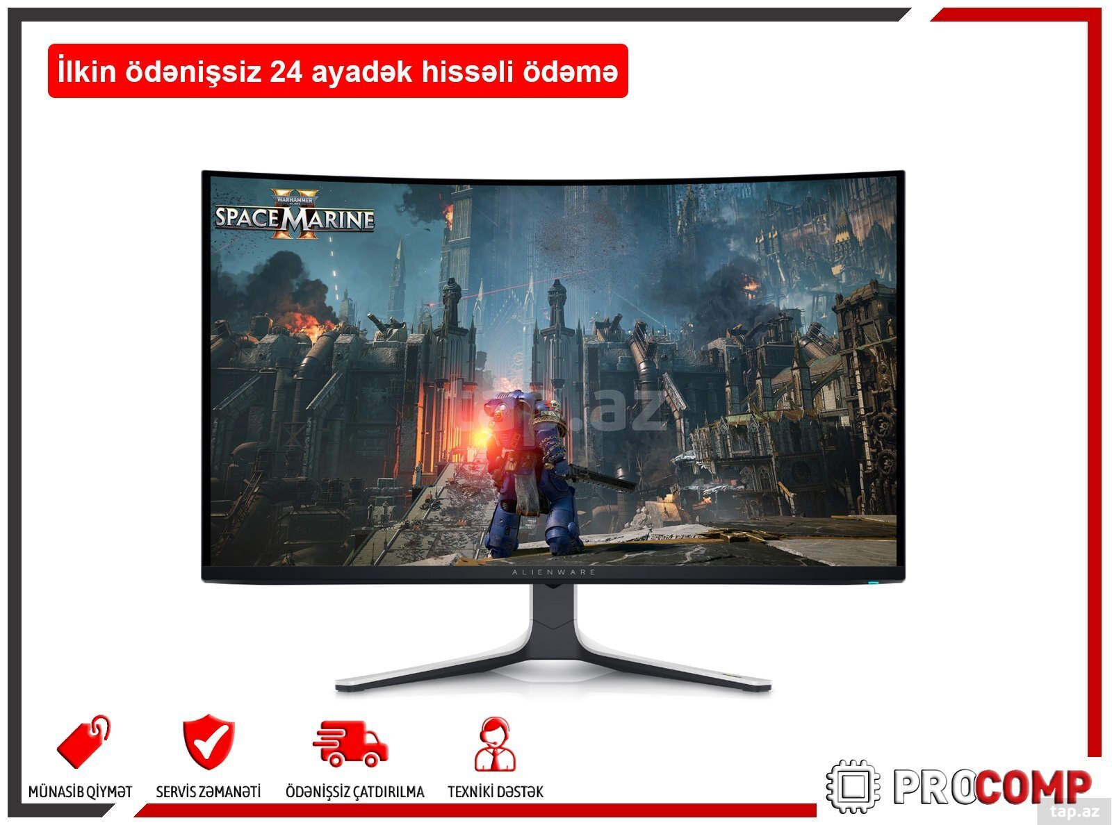 Curved Dell Alienware 32 4K QD-OLED gaming monitor - AW3225QF 210-BLLV