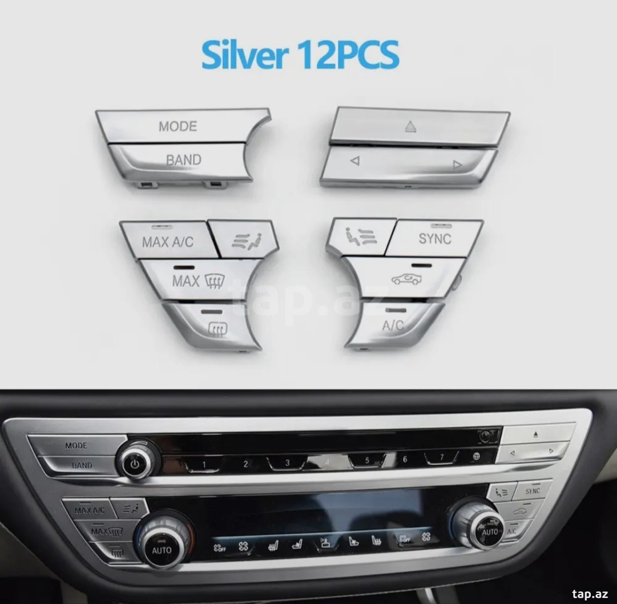 BMW G30, G31, G32, G11, G12 2017-2023 AC klimat idarə edici xrom knopkaları, düymələri  (2)