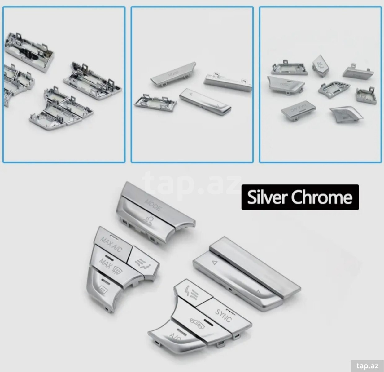BMW G30, G31, G32, G11, G12 2017-2023 AC klimat idarə edici xrom knopkaları, düymələri  (7)