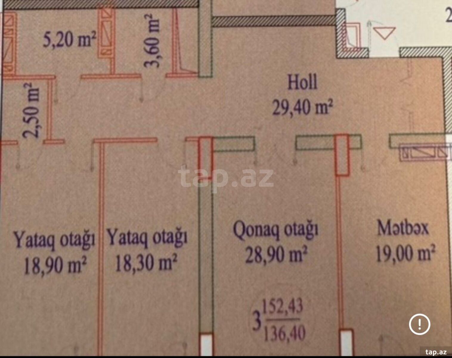 3-otaqlı yeni tikili, Möhsün Sənani küç. 9, 153 m² (9)