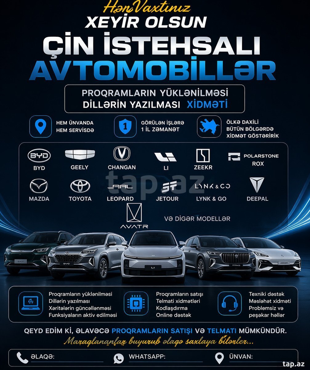 Avtomobillərə dil və proqramların yazılması