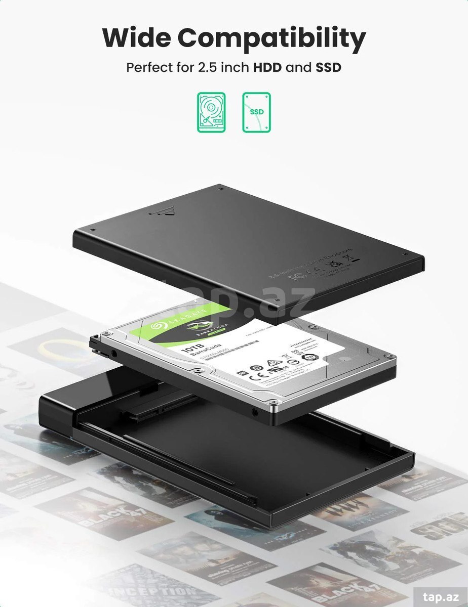 HDD Qutusu Ugreen USB-C 2.5 Hard Drive Enclosure (2)