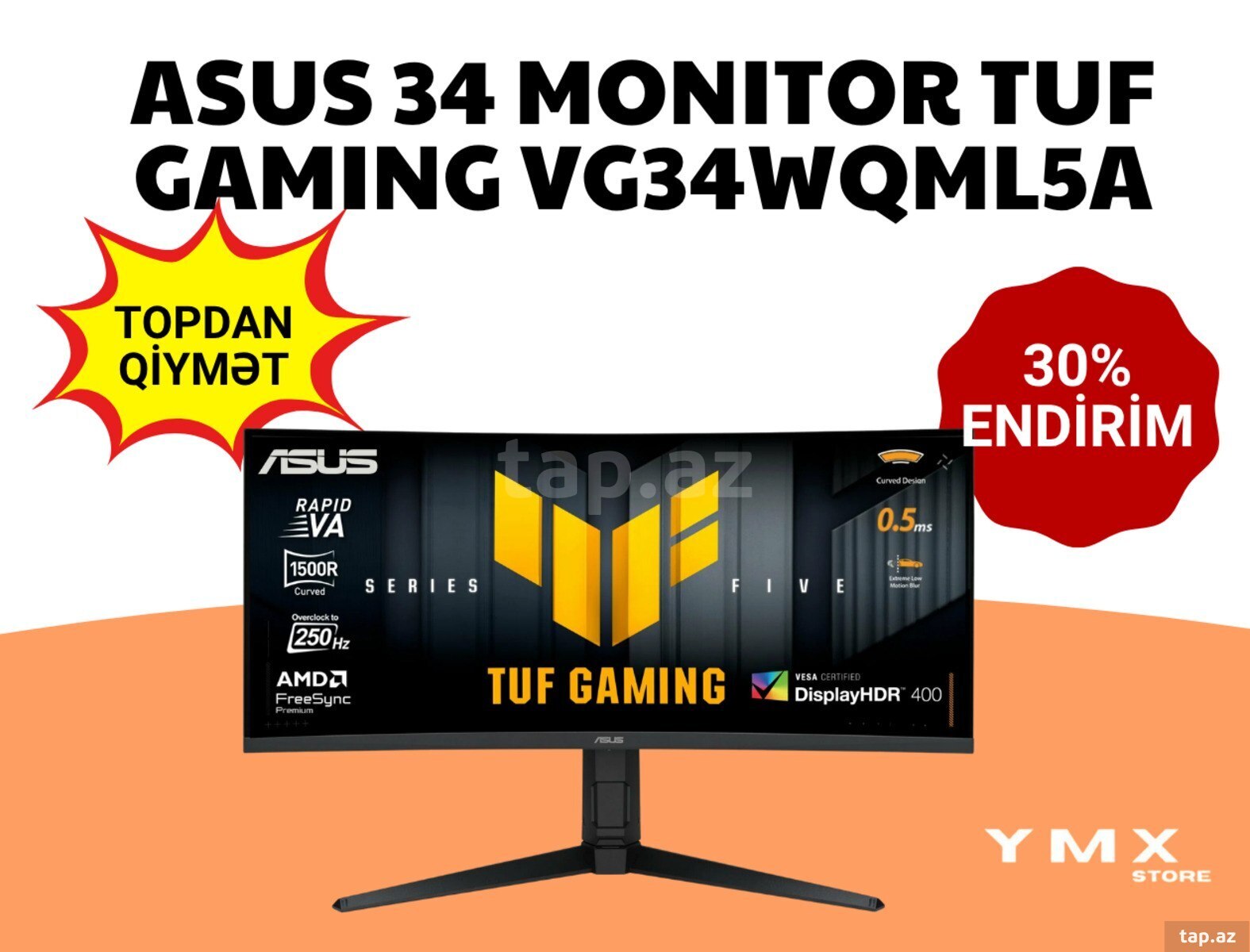 Asus TUF Gaming VG34WQML5A Curved 34" 250Hz 3.5K
