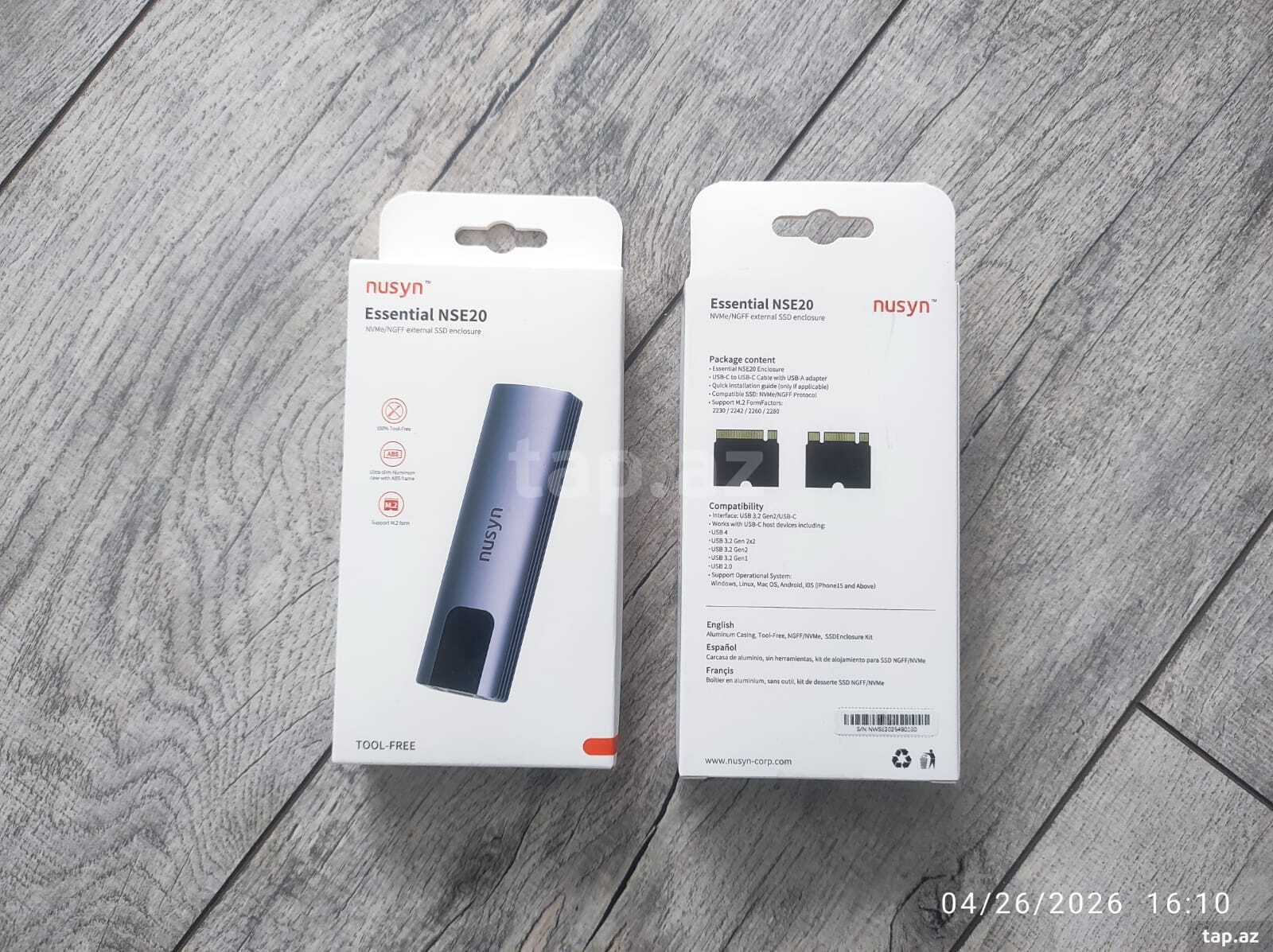 M.2 NVMe/SATA SSD üçün BOX