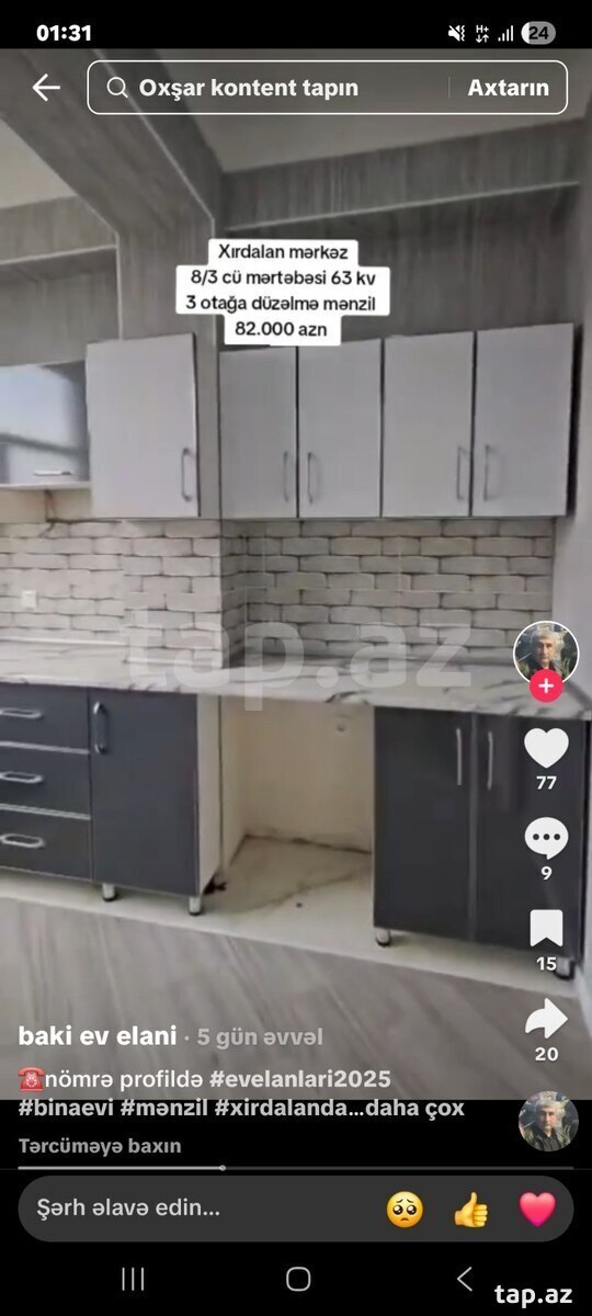 2-otaqlı yeni tikili kirayə verilir, Xırdalan ş., 60 m² (30)