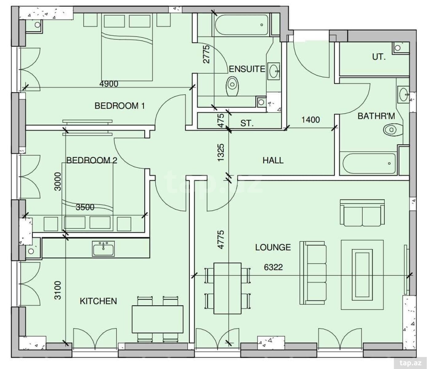 3-otaqlı yeni tikili, Xətai r., 112 m² (7)