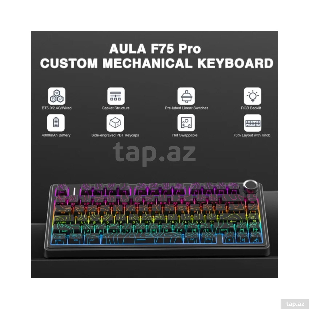 Klaviatura AULA F75 Pro Wireless Mexaniki (3)